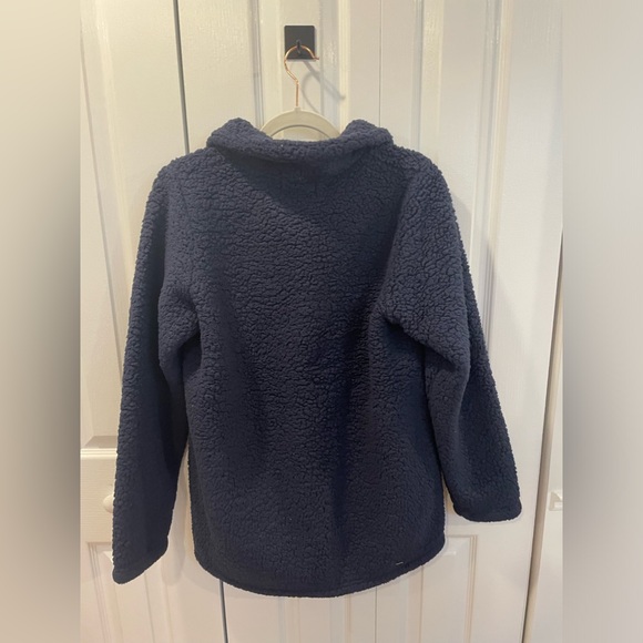 navy blue teddy pullover jacket - Picture 6 of 7